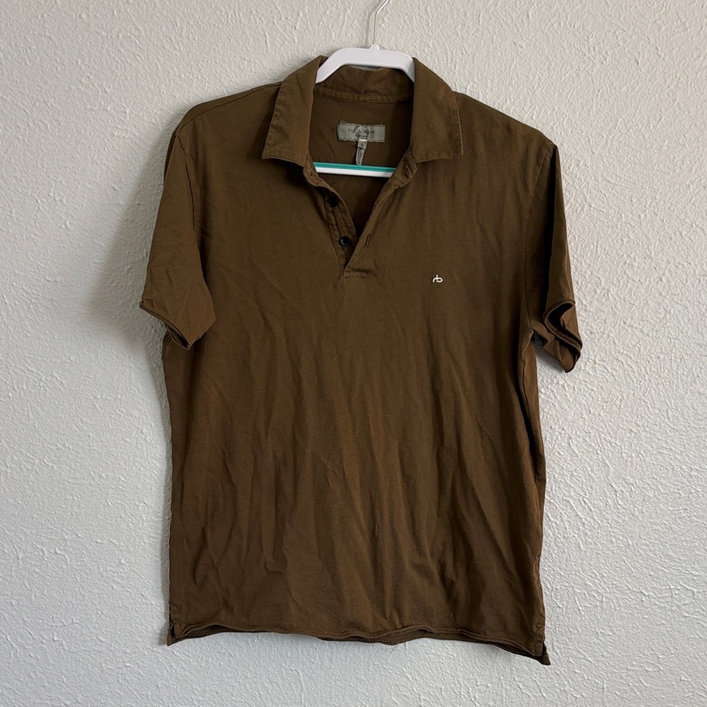 rag & bone Dark Brown Polo Shirt
